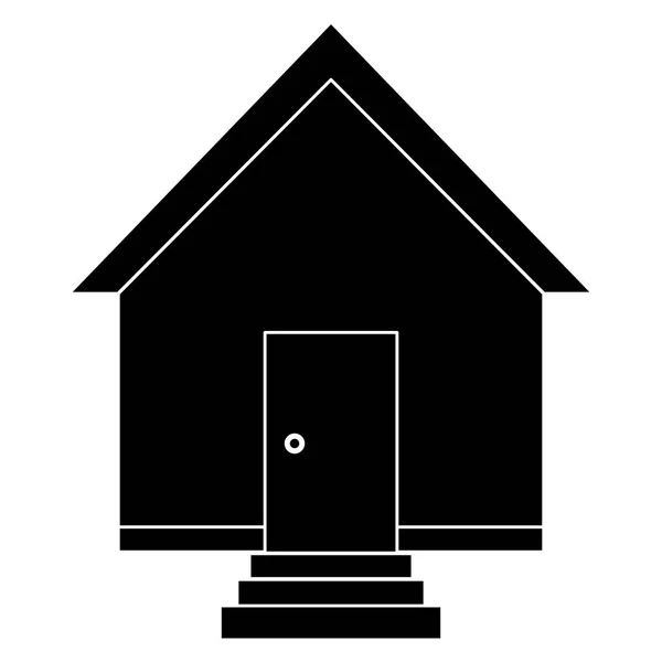 Maison extérieure icône isolée — Image vectorielle