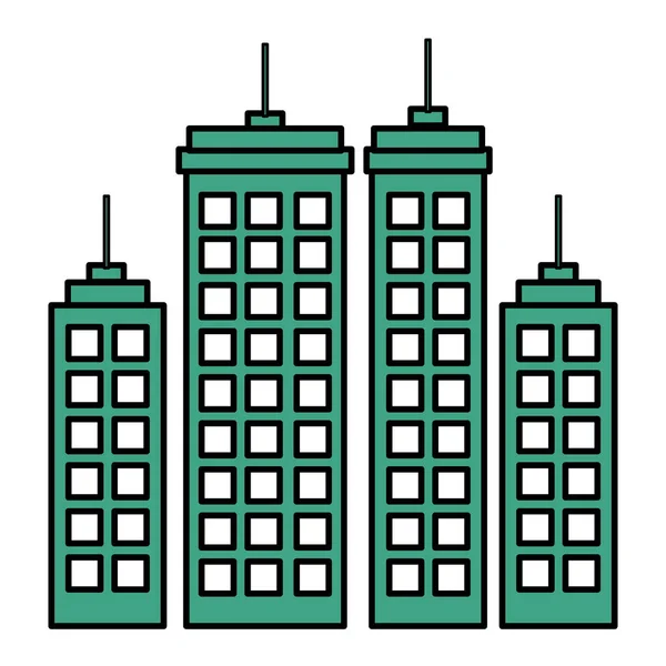 Byggnader stadsbilden isolerade ikonen — Stock vektor