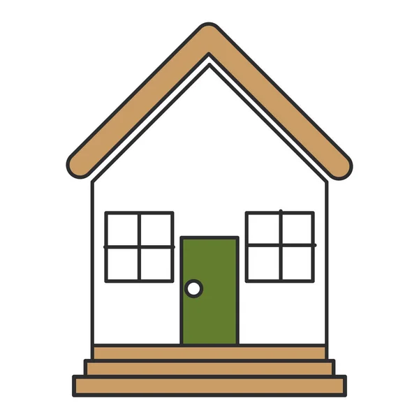 Casa exterior icono aislado — Vector de stock