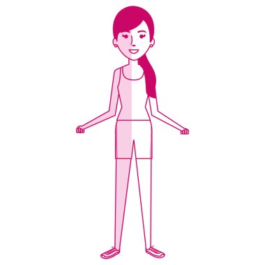 Kadının yapması aerobicswith spor giyim