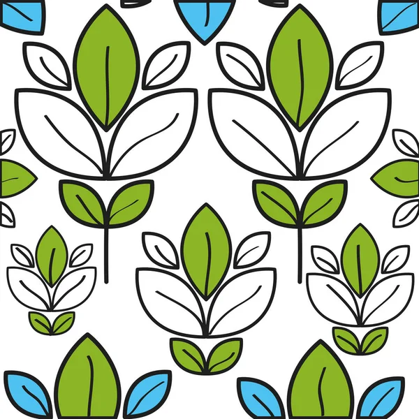 Leafs plant ecology pattern — Stock Vector