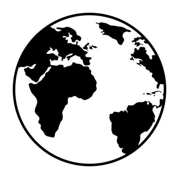 Wereld planeet aarde pictogram — Stockvector