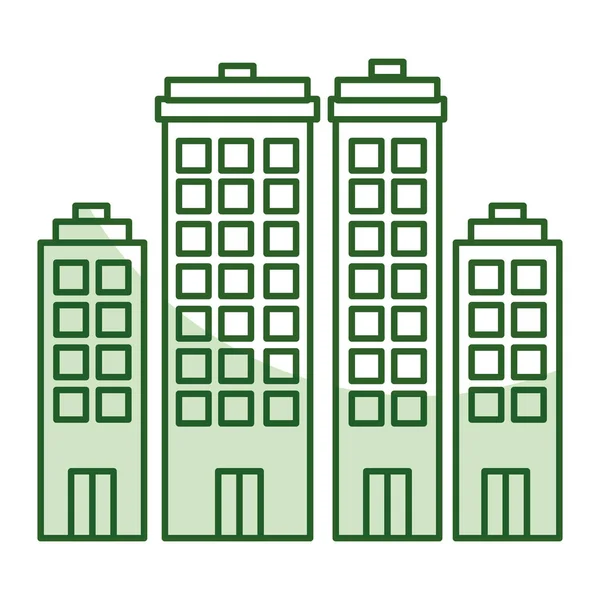 Buildings cityscape isolated icon — Stock Vector