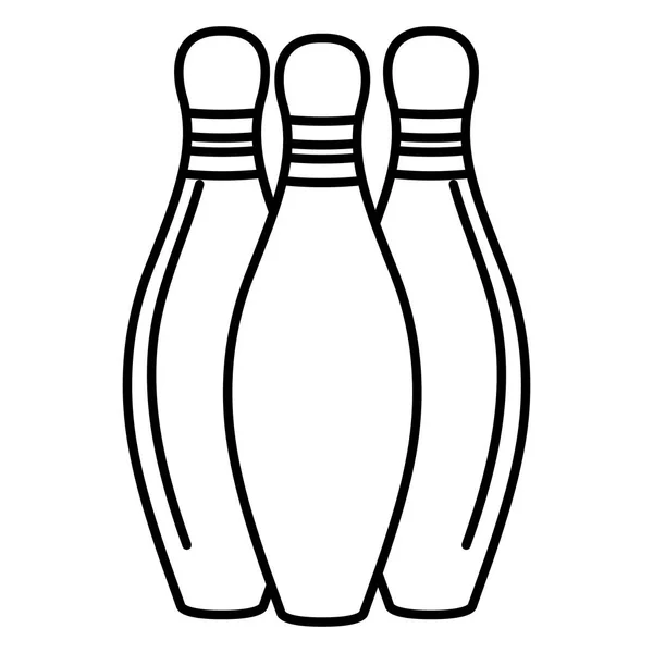 Bowling pines isolated icon — Stock Vector