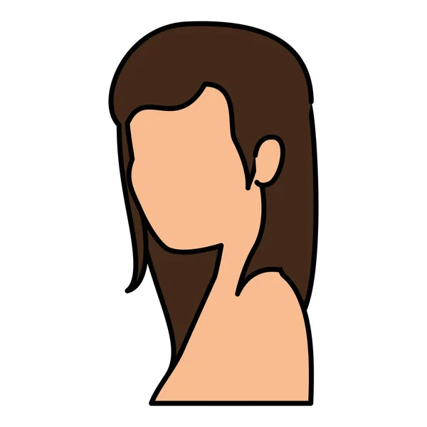 Vacker kvinna bar överkropp avatar character — Stock vektor