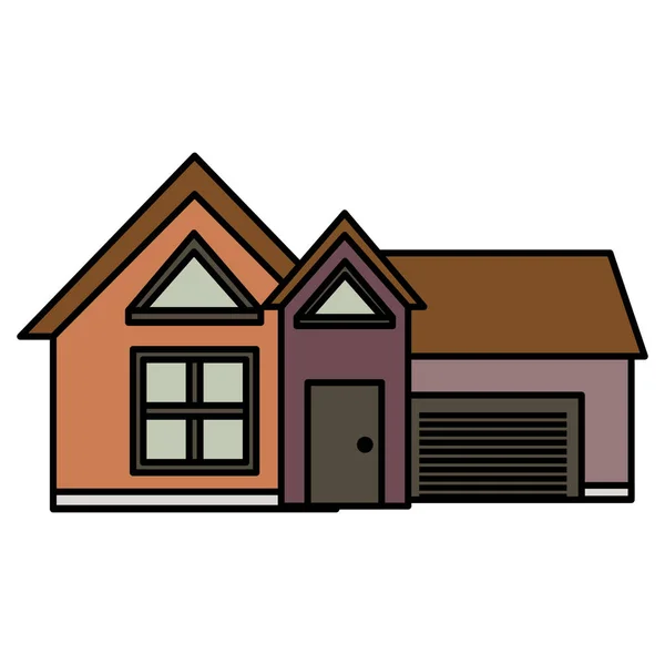 Casa exterior icono aislado — Vector de stock