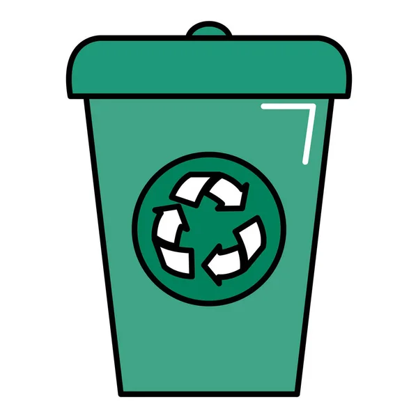 Ecologie recycle bin geïsoleerde pictogram — Stockvector