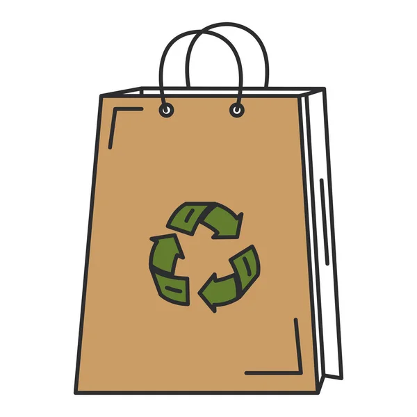 Boodschappentas met recycle symbool — Stockvector