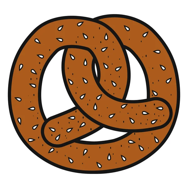 Delicioso icono aislado pretzel — Vector de stock