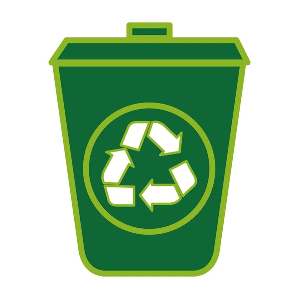 Ecología reciclaje bin aislado icono — Vector de stock