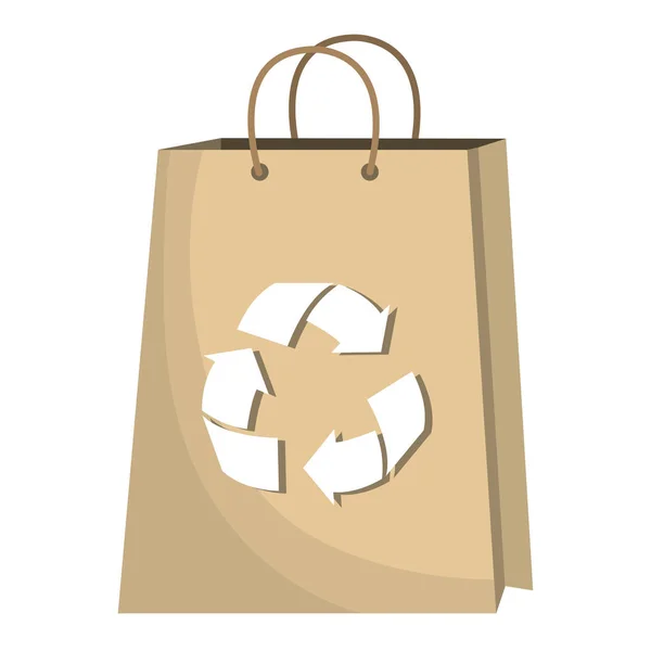 Bolsa de compras con símbolo de reciclaje — Vector de stock