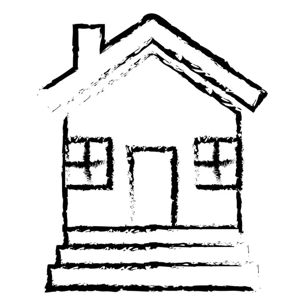 Udvendige hus isoleret ikon – Stock-vektor