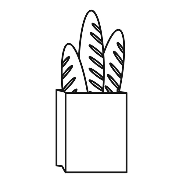 Bolsa de papel para pan francés — Vector de stock