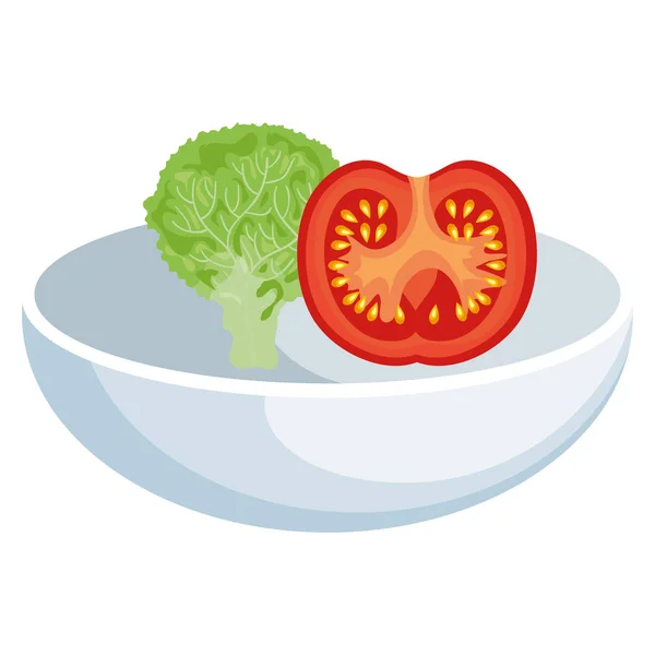 Plato comida vegetal — Archivo Imágenes Vectoriales