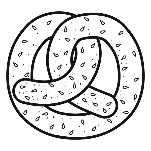Délicieux bretzel icône isolée — Image vectorielle