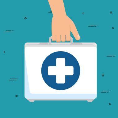 çanta izole simgesiyle el