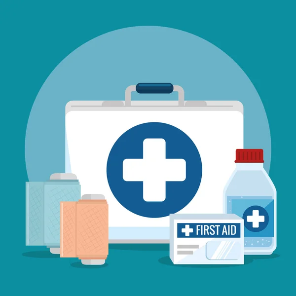 Emergency first aid icons — Stock Vector