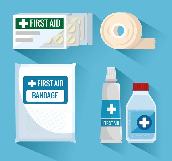 Emergency first aid icons — Stock Vector