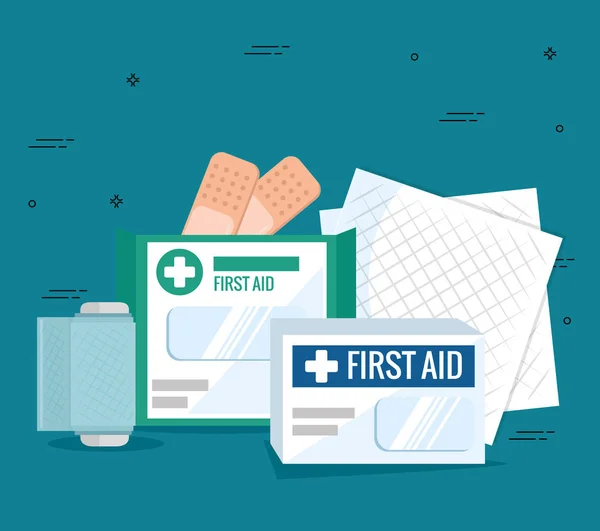 Emergency first aid icons — Stock Vector