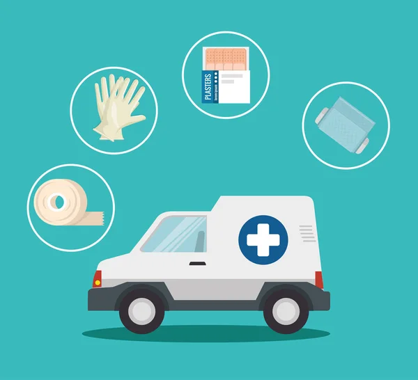 Icônes de premiers soins d'urgence — Image vectorielle