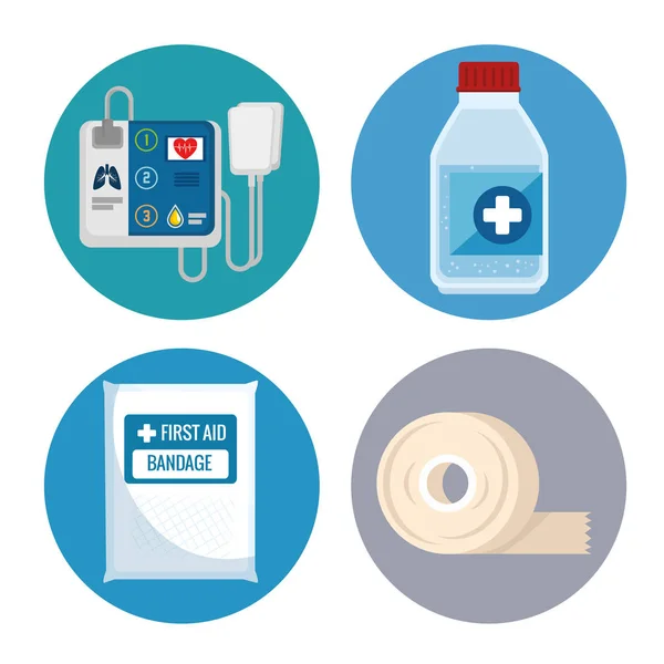 Icônes de premiers soins d'urgence — Image vectorielle