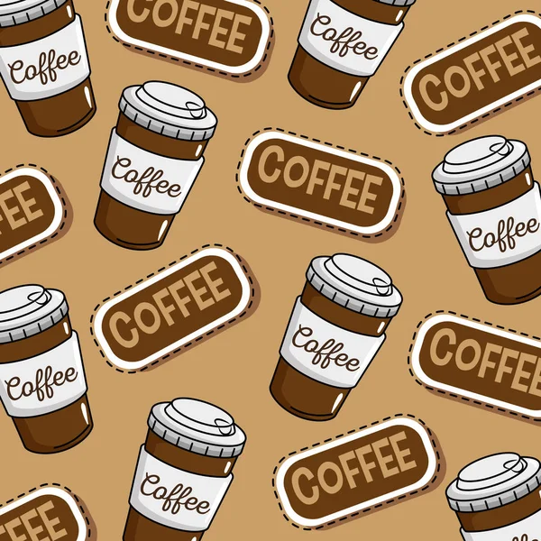 Coffee shop stickers pop art — Stock Vector