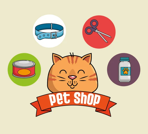 Pet shop zestaw ikon — Wektor stockowy