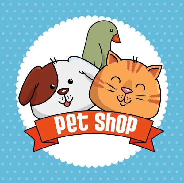 Pet shop set icons — Stock Vector