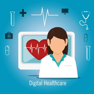 Dijital sağlık teknoloji simgesi