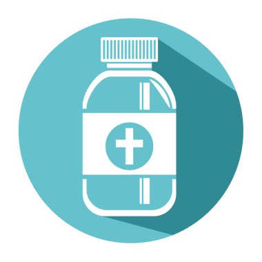 Tıp şişe izole simgesi