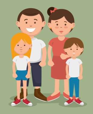 aile vektör tasarımı.