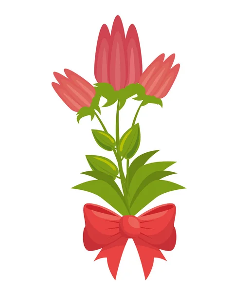 Fleurs mignonnes avec proue — Image vectorielle