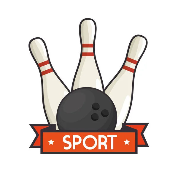 Icône d'équipement de sport de bowling — Image vectorielle