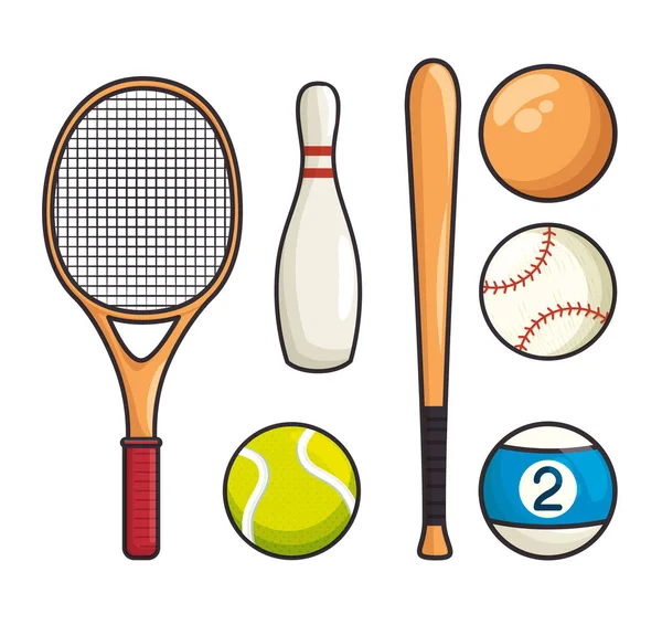 Иконы спортивного инвентаря — стоковый вектор