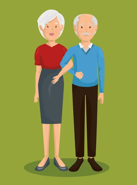 Couple of grand parents — Stock Vector