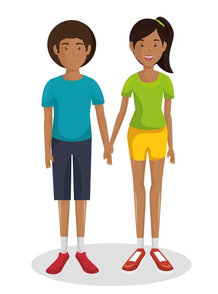 Couple de jeunes parents — Image vectorielle