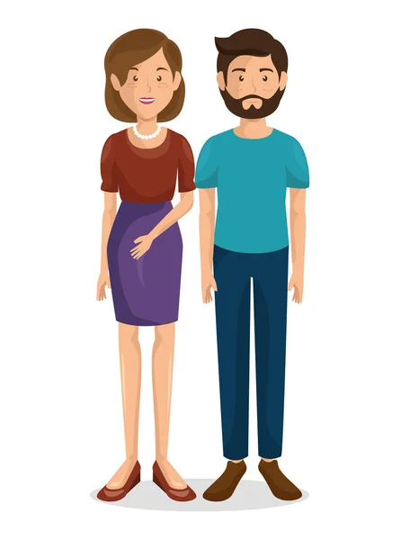 Pareja de padres jóvenes — Vector de stock