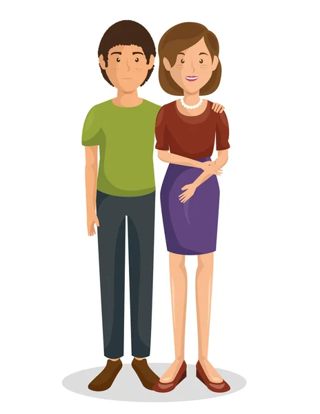 Pareja de padres jóvenes — Vector de stock