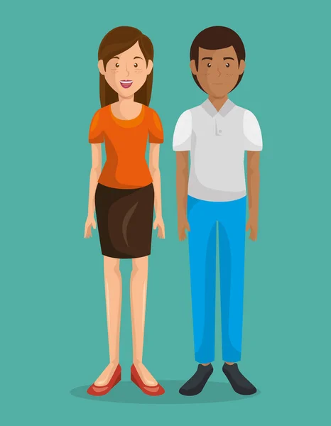 Pareja de padres jóvenes — Vector de stock