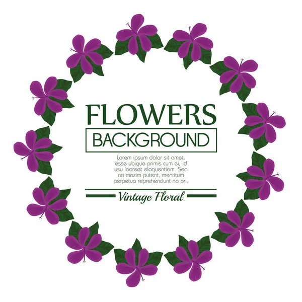 Marco decorativo de fondo floral — Vector de stock