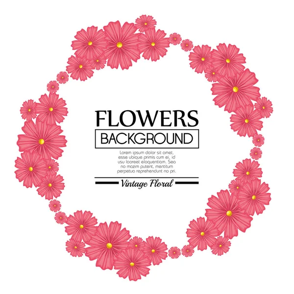 花の背景の装飾的なフレーム — ストックベクタ