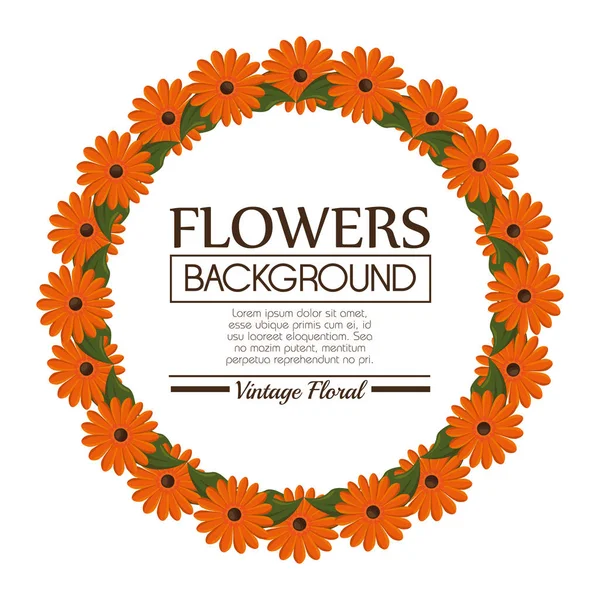 Florale achtergrond Decoratief frame — Stockvector