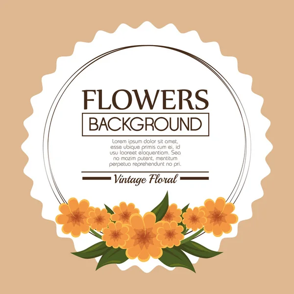 Florale achtergrond Decoratief frame — Stockvector