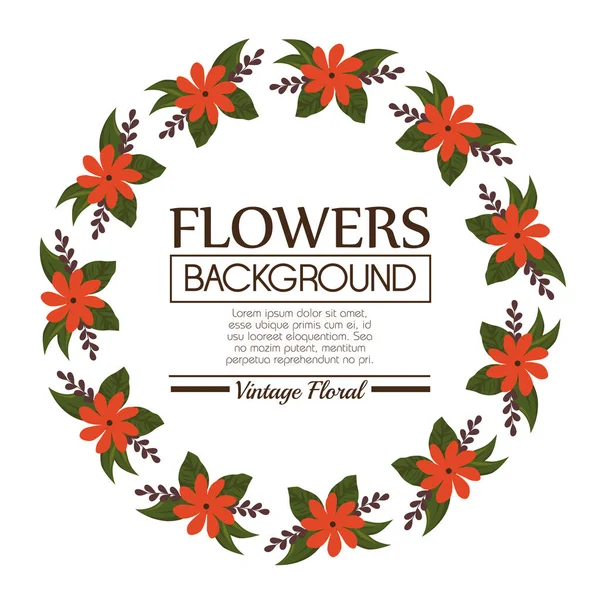 Virágos hátteret dekoratív keretben — Stock Vector