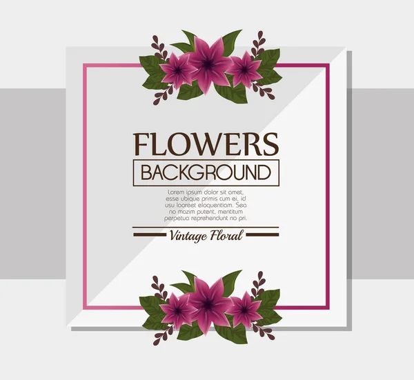 Floral background decorative frame — Stock Vector