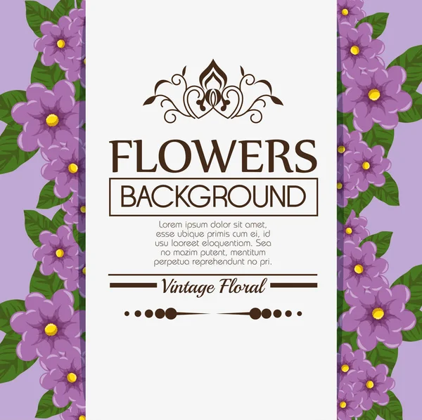 Çiçek arka plan dekoratif çerçeve — Stok Vektör