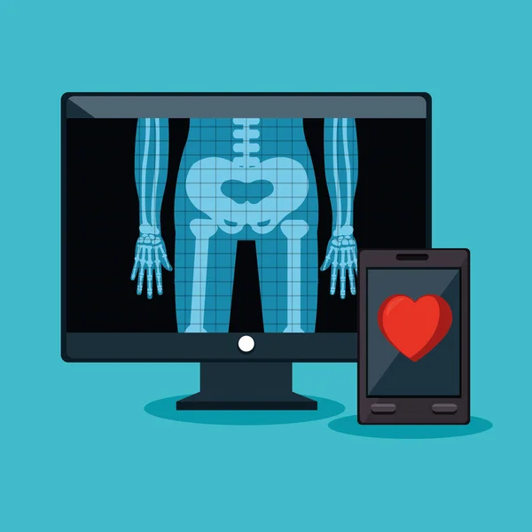 Το εικονίδιο ψηφιακής τεχνολογίας υγειονομικής περίθαλψης — Διανυσματικό Αρχείο