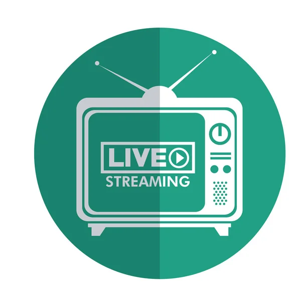 Media tv in diretta streaming — Vettoriale Stock