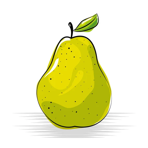 Pear fresh and healthy fruit — Stock Vector