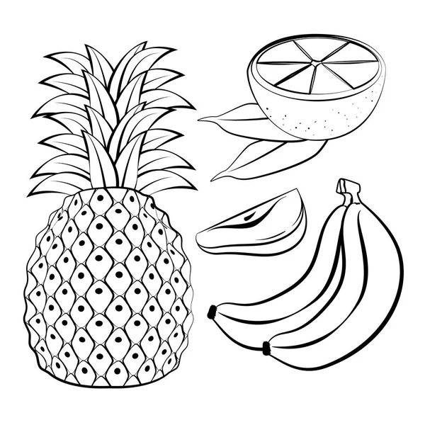 Frutas frescas y saludables — Archivo Imágenes Vectoriales